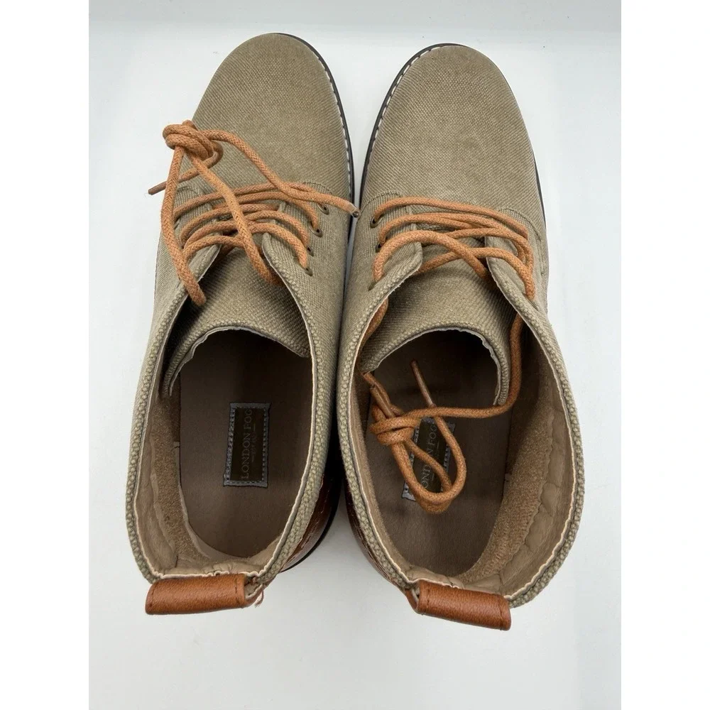 London Fog Belmont Boots,Mens 9M,Khaki Brown,Cognac,Lace Up Ankle Style